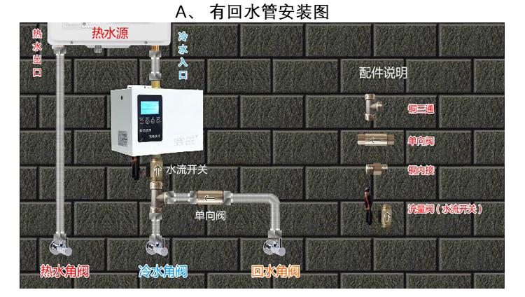 石家莊華源空氣能熱泵安裝有回水管路情況